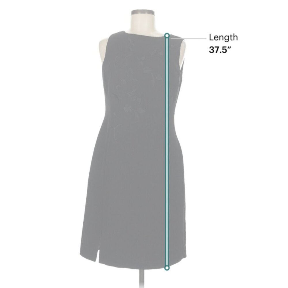 Jones Wear Black Floral Jacquard Sheath Cocktail Dress - Size 6 - Like New - Picture 6 of 7